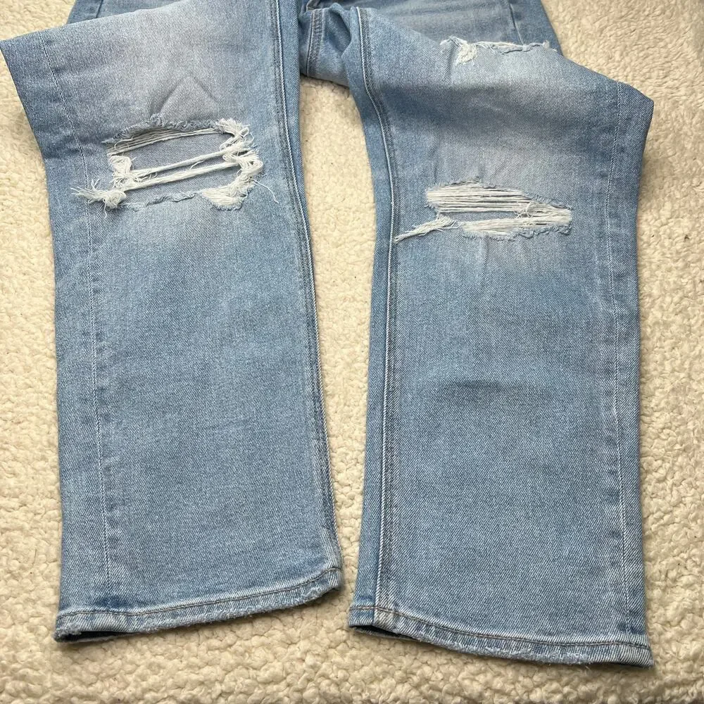 American Eagle Stretch Light Wash Distressed Jeans 8 Short - Picture 5 of 7